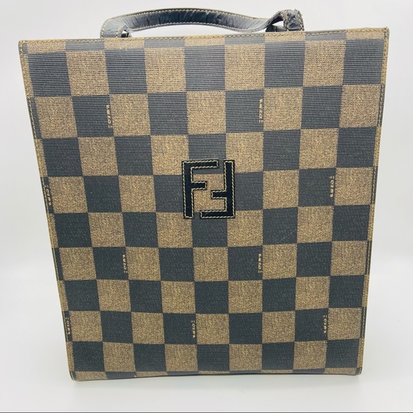 Fendi Vintage Pequin Check Tote - Picture 3 of 15